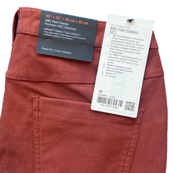 lululemon athletica Other - NWT Lululemon ABC Classic-Fit Pant 32" Warpstreme